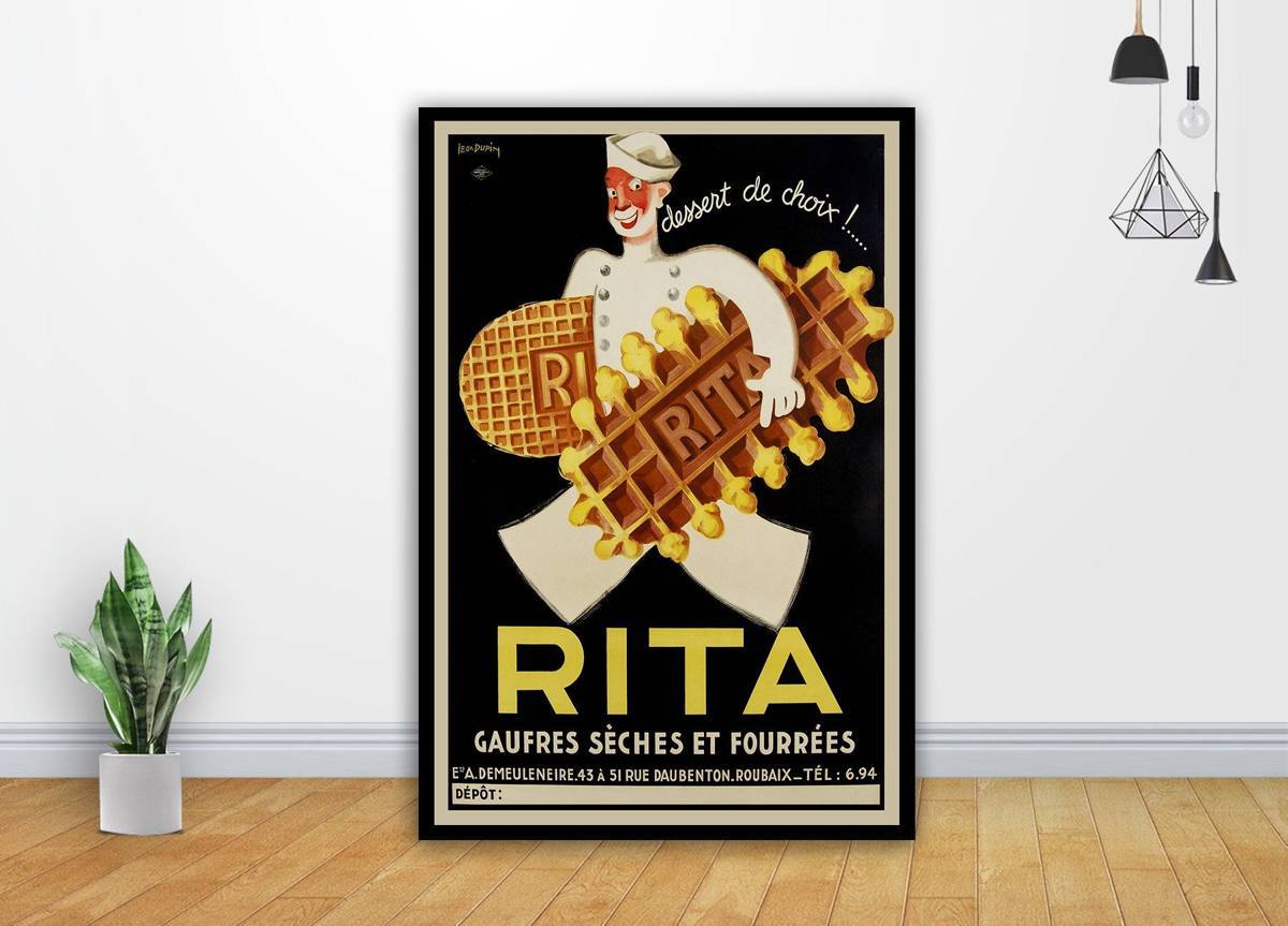 Vintage Advert Rita French Cakes Waffles Painting Art - Poster | Canvas Wall Art Print