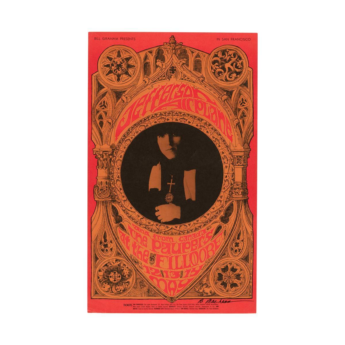 Jefferson Airplane And The Paupers 1967 Concert - Poster | Canvas Wall Art Print