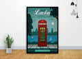 England Phone Old Travel Art - Poster | Canvas Wall Art Print