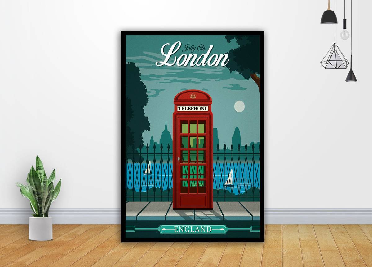 England Phone Old Travel Art - Poster | Canvas Wall Art Print