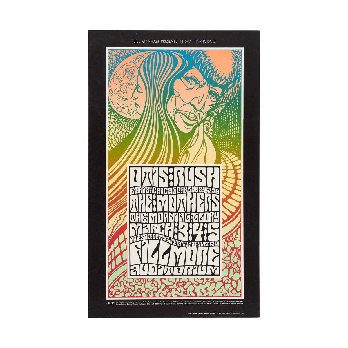 Otis Rush, Mothers Of Invention, And Morning Glory 1967 Concert - Poster | Canvas Wall Art Print
