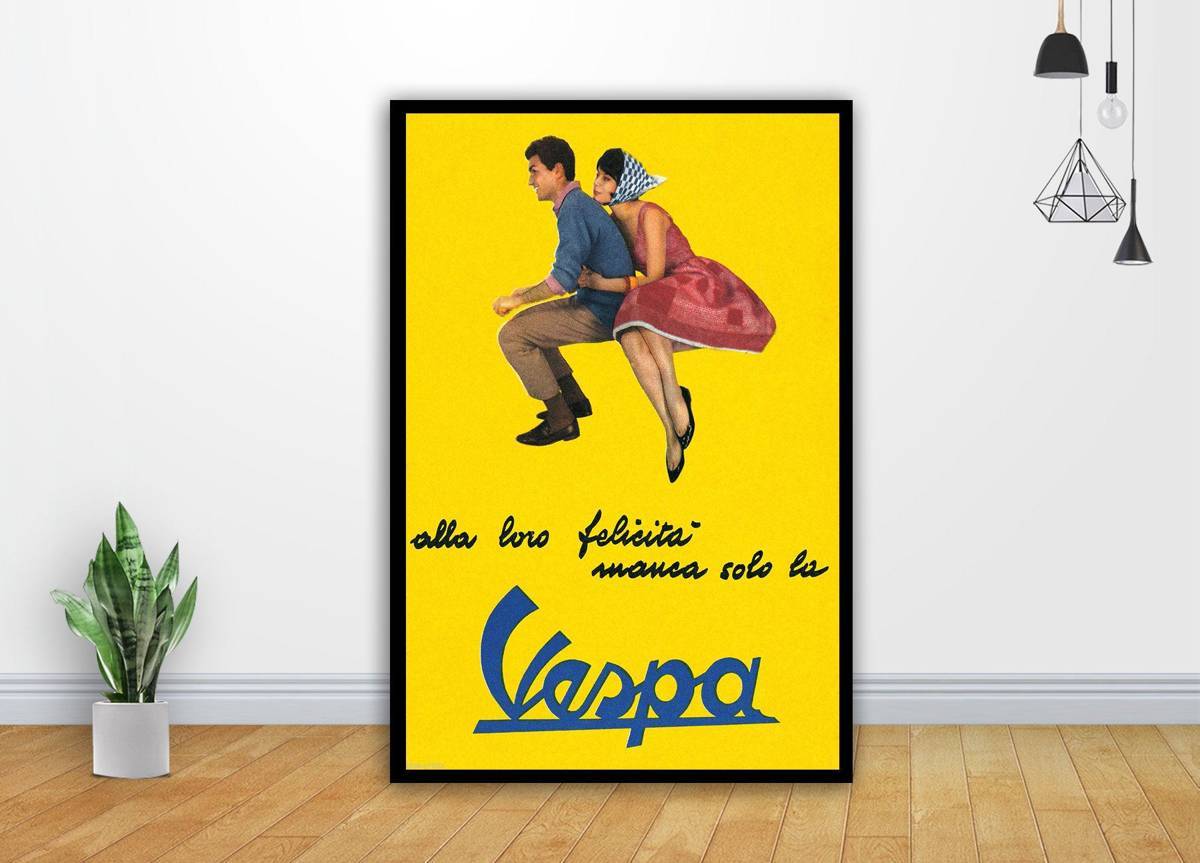 Lambretta Vespa Yellow Art - Poster | Canvas Wall Art Print