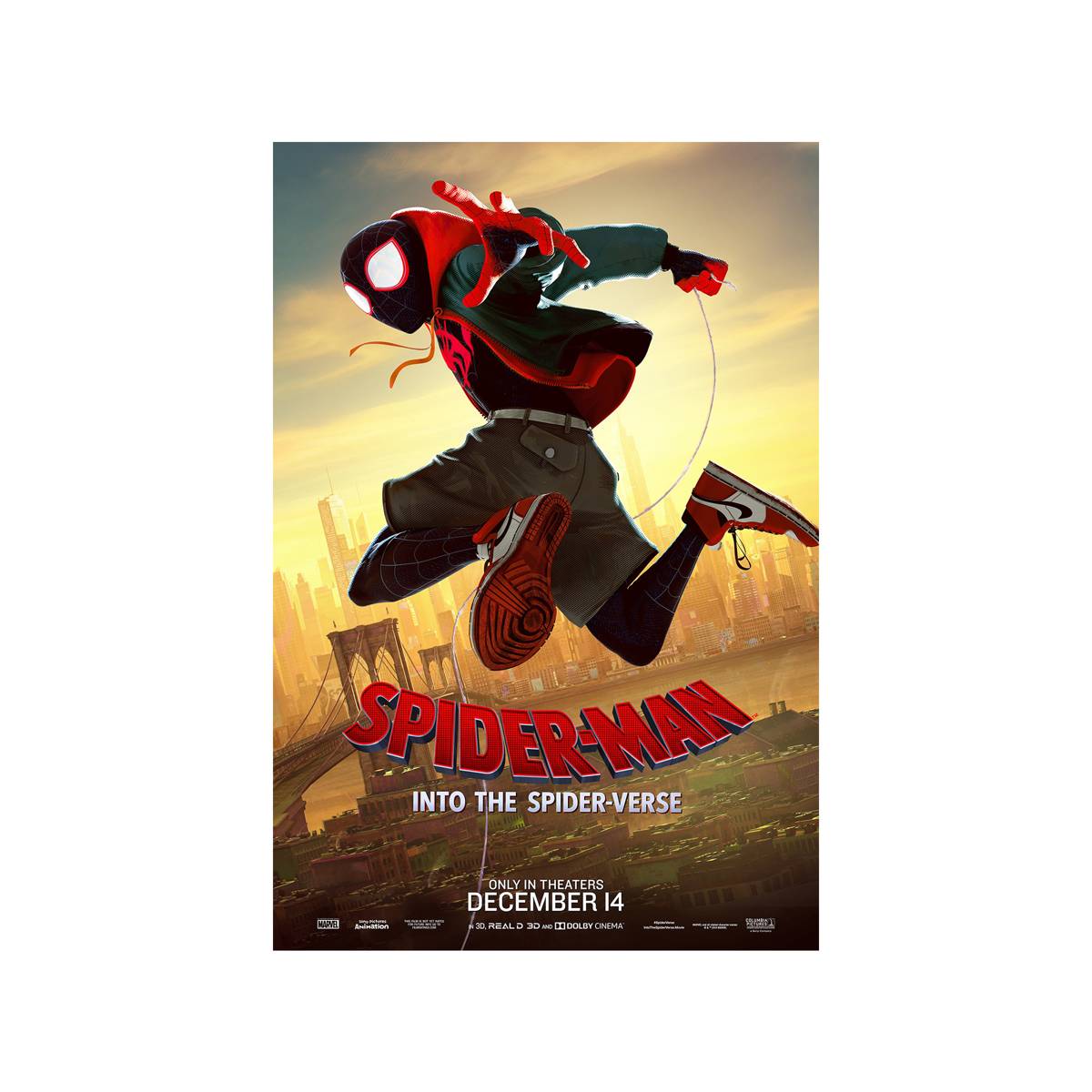 Spider-Man: Into The Spider-Verse 2018 Movie Ver. 4 - Poster | Canvas Wall Art Print