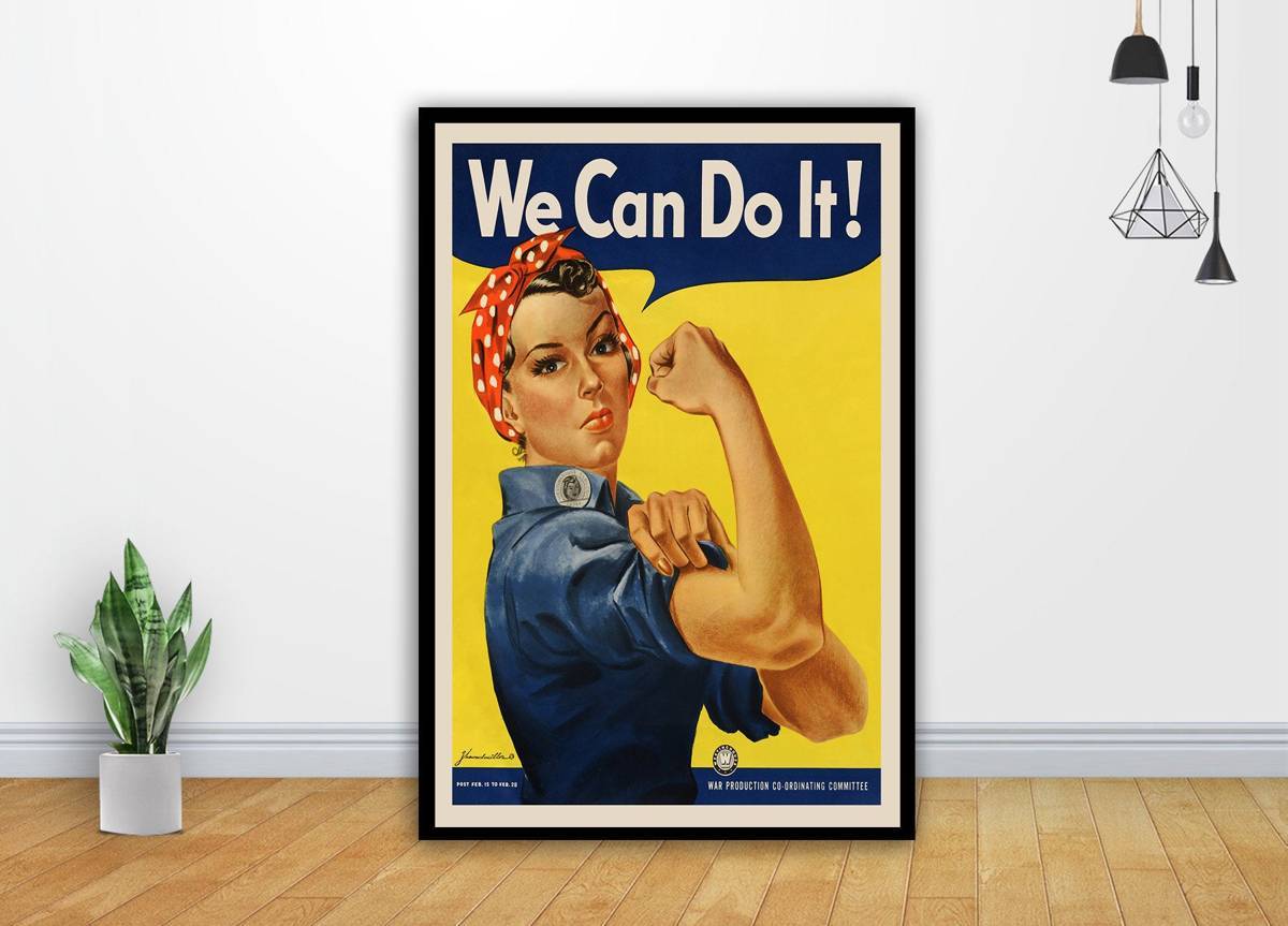 Rosie The Riveter Classic Wwii We Can Do It ! Art Poster Art - Poster | Canvas Wall Art Print