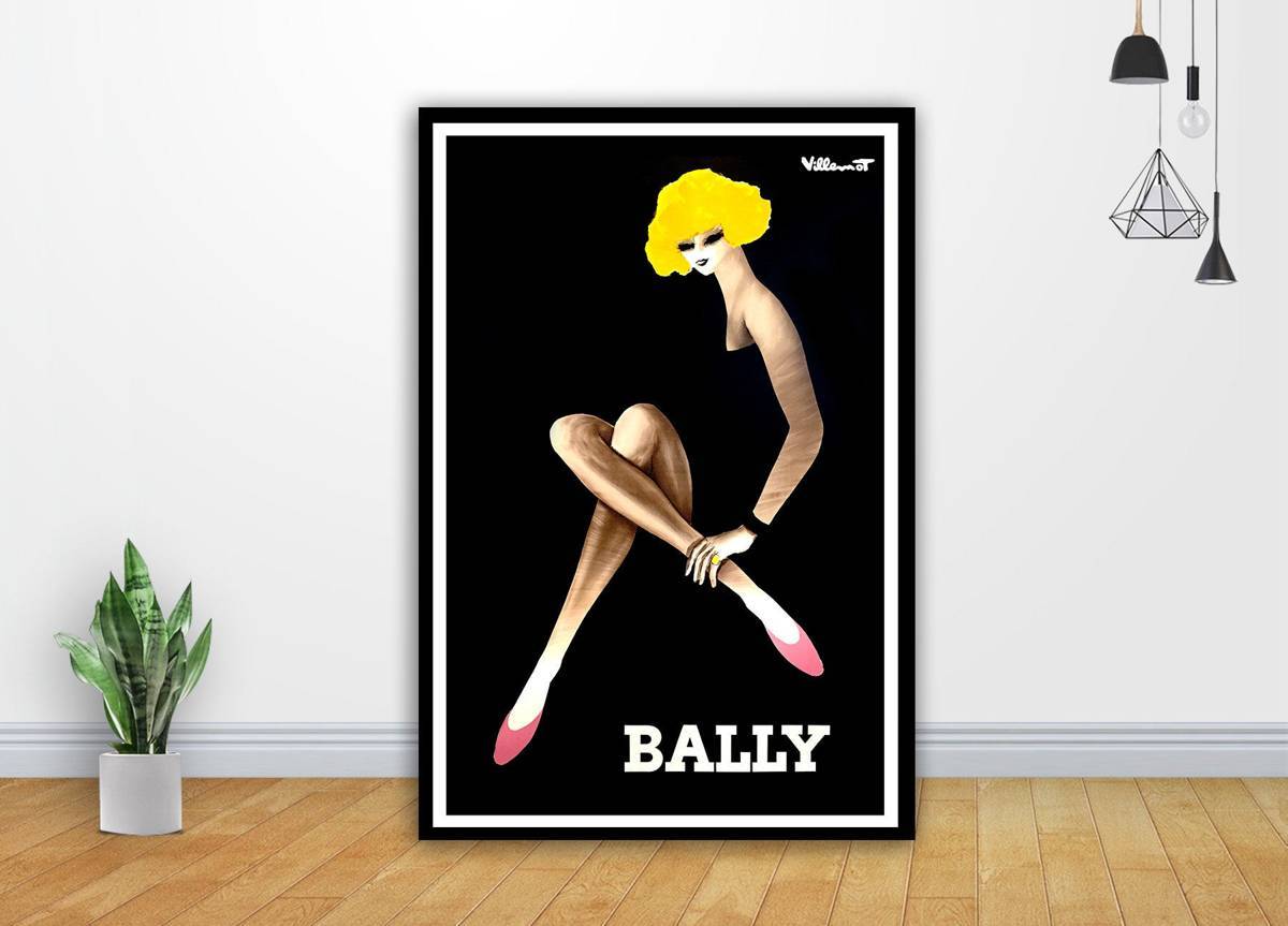 Bally Lady Black Vintage Art - Poster | Canvas Wall Art Print