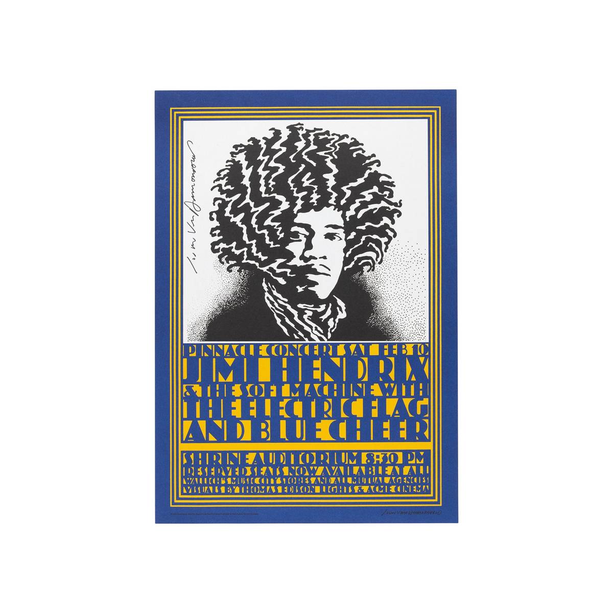 Jimi Hendrix 1968 Concert - Poster | Canvas Wall Art Print
