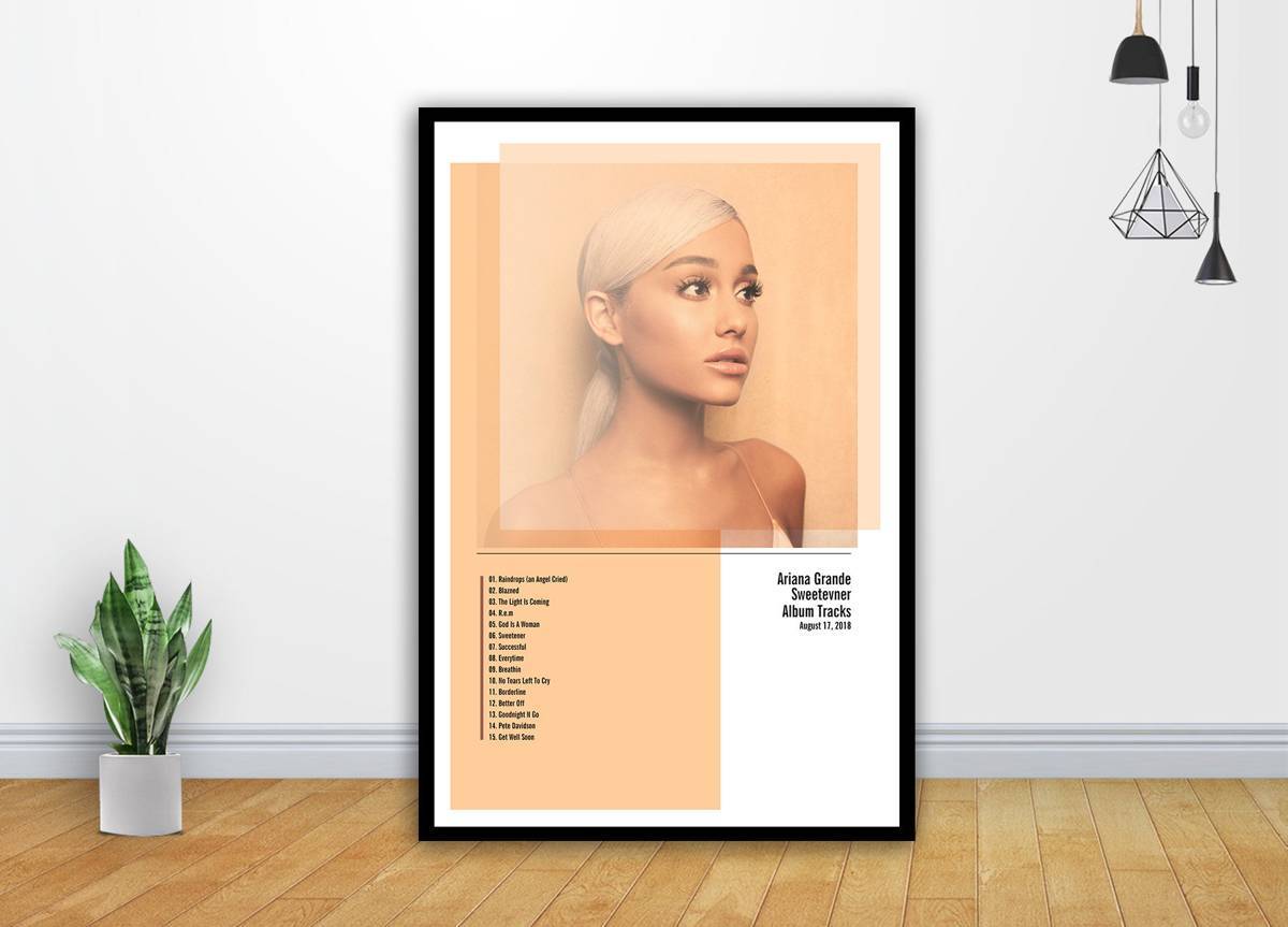 Ariana Grande Sweetener Album Tracks Art - Poster | Canvas Wall Art Print