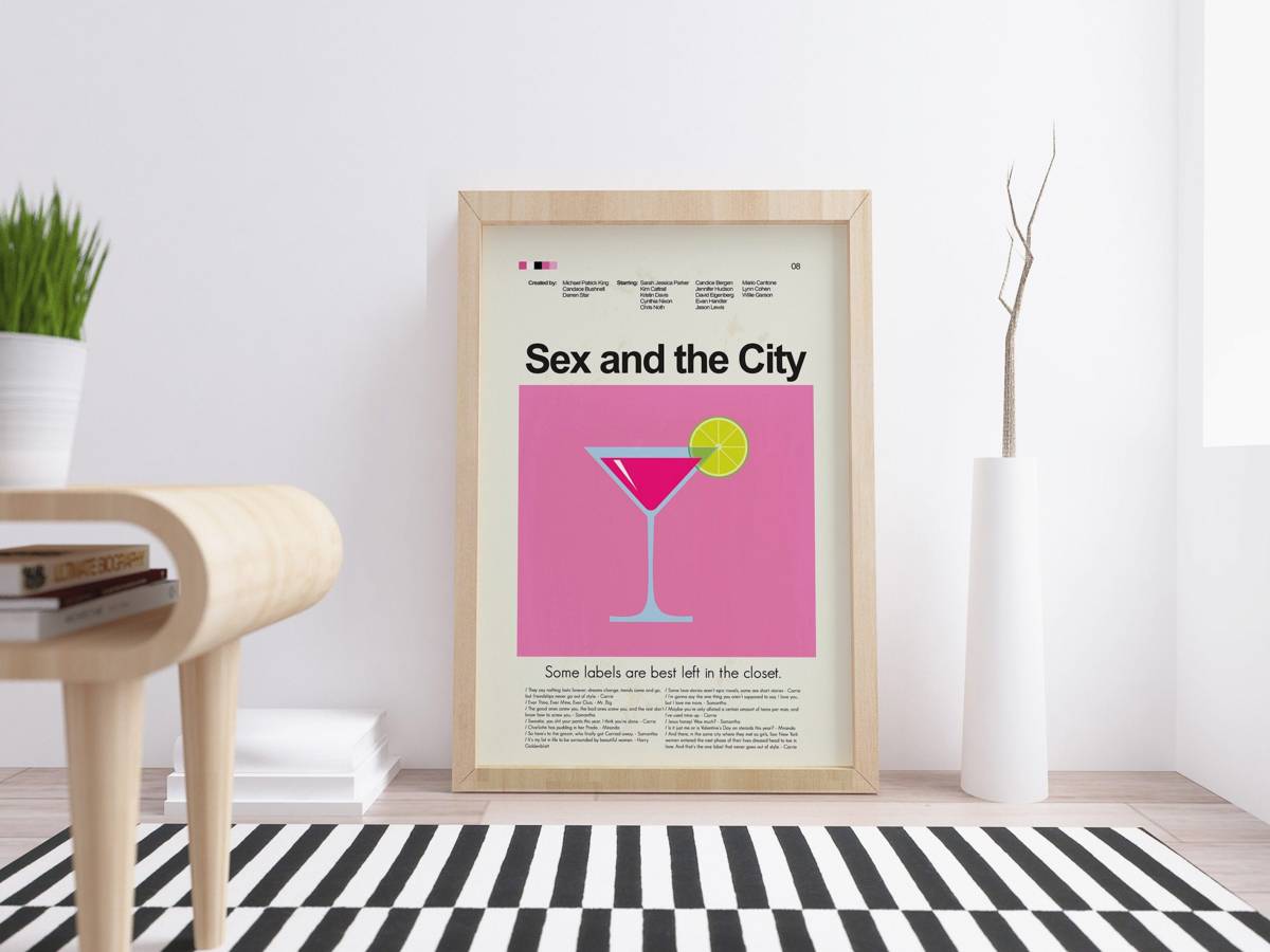 Sex And The City (Movie) Mid-Century Modern Inspired Print - Poster | Canvas Wall Art Print