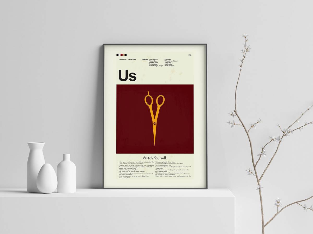 Jordan Peele'S Us Mid-Century Modern Inspired Print - Poster | Canvas Wall Art Print