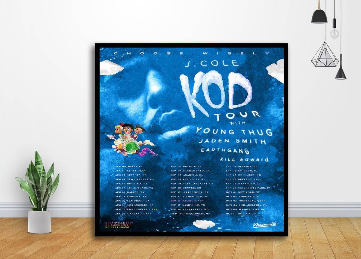J. Cole - Kod Music Album Cover Art - Poster | Canvas Wall Art Print