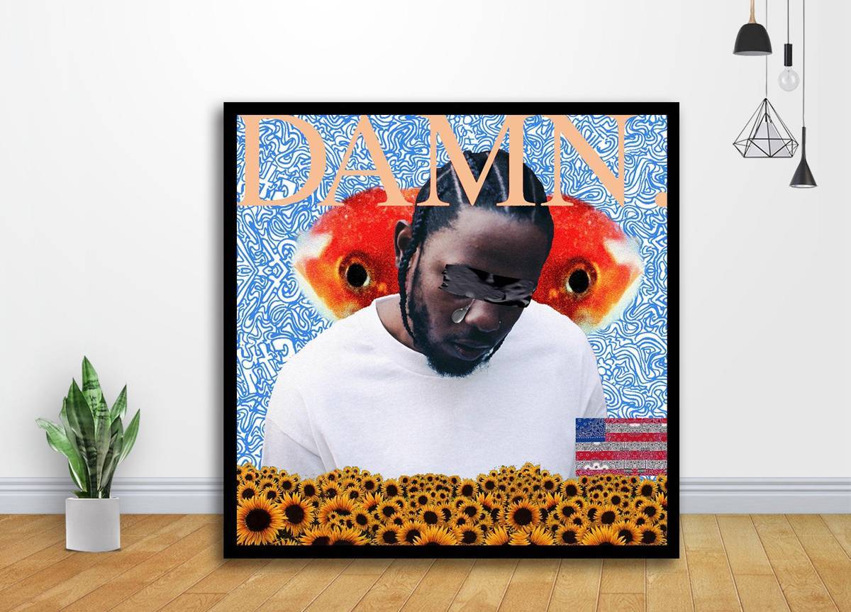 Kendrick Lamar Damn Music Album Cover Art - Poster | Canvas Wall Art Print