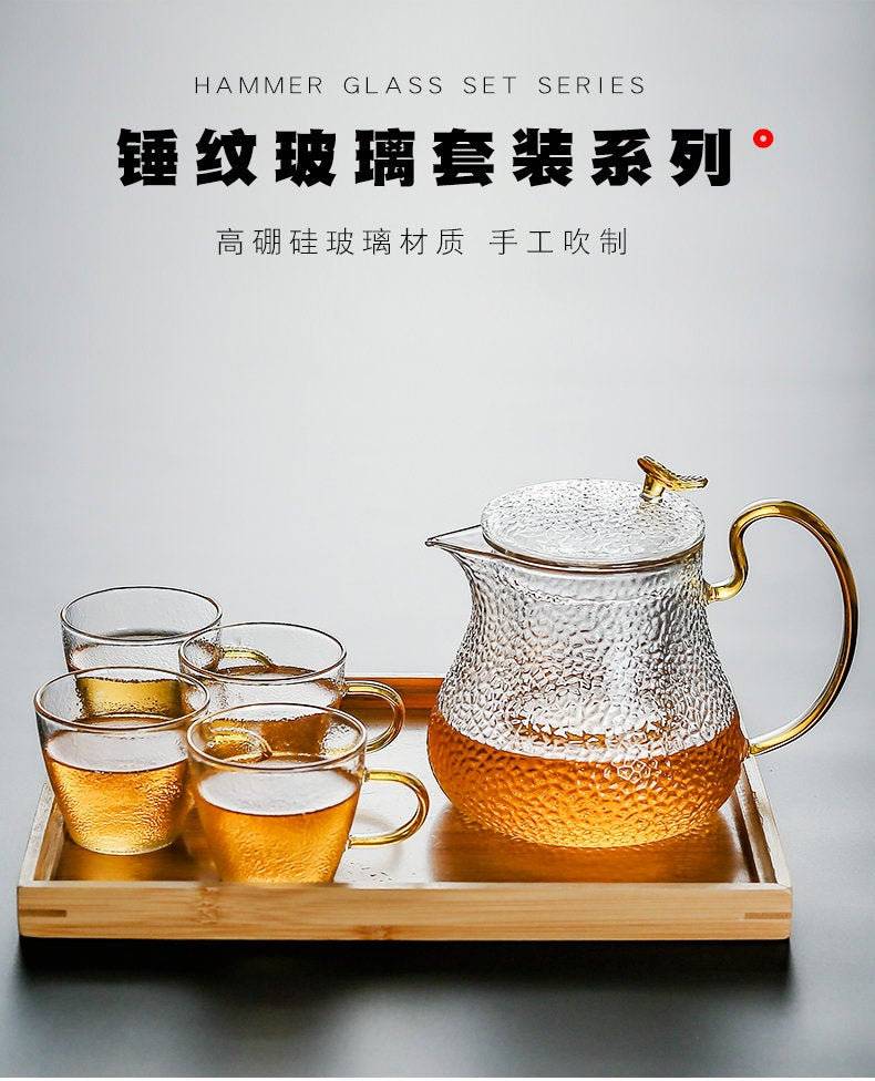 Glass Kung Fu Teapot Teapot Set Japanese Simple Home Office Tea Tray Small Set Teacup Teapot - Poster | Canvas Wall Art Print