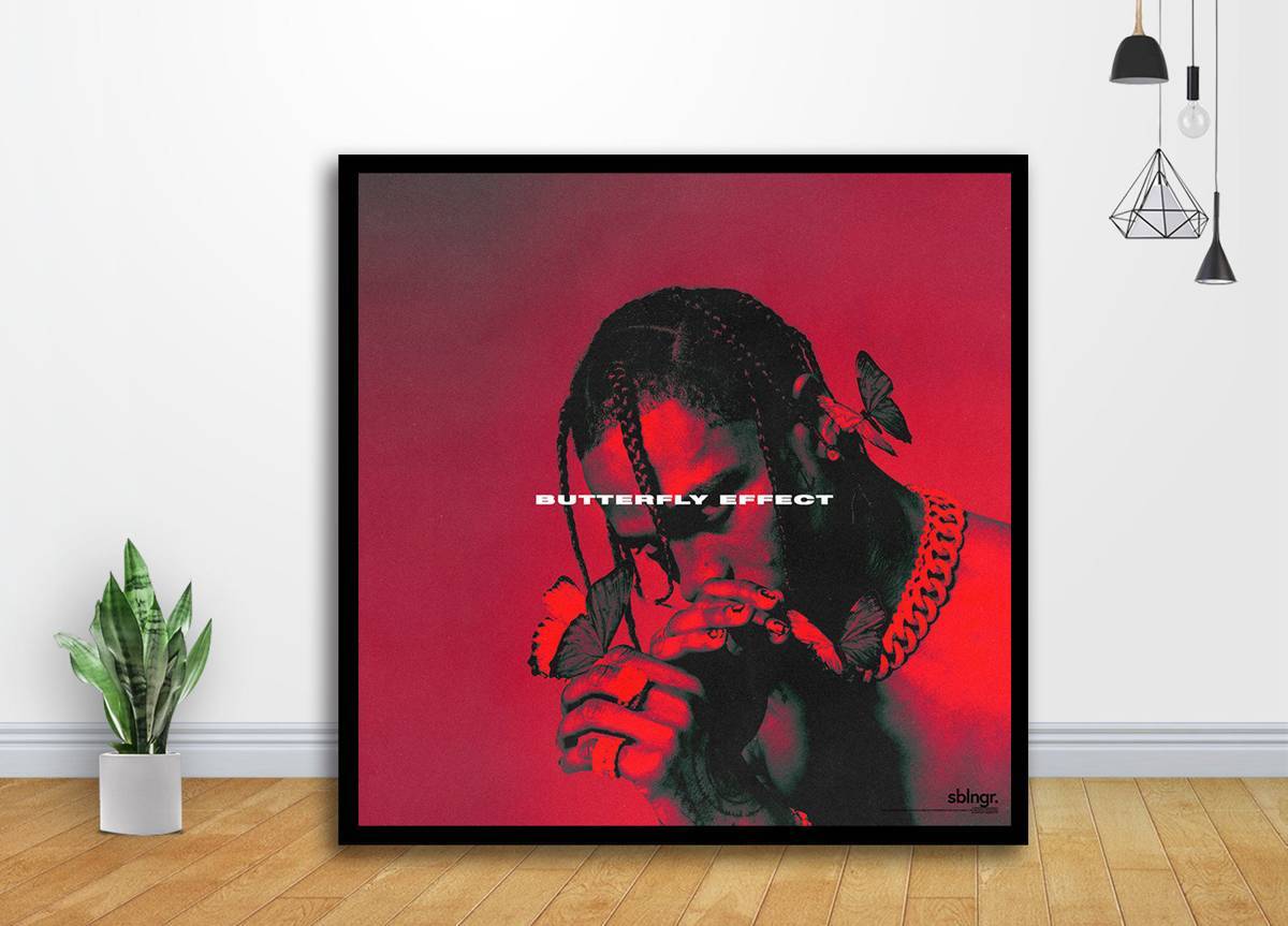 Travis Scott - Butterfly Effect Music Album Cover Art - Poster | Canvas Wall Art Print