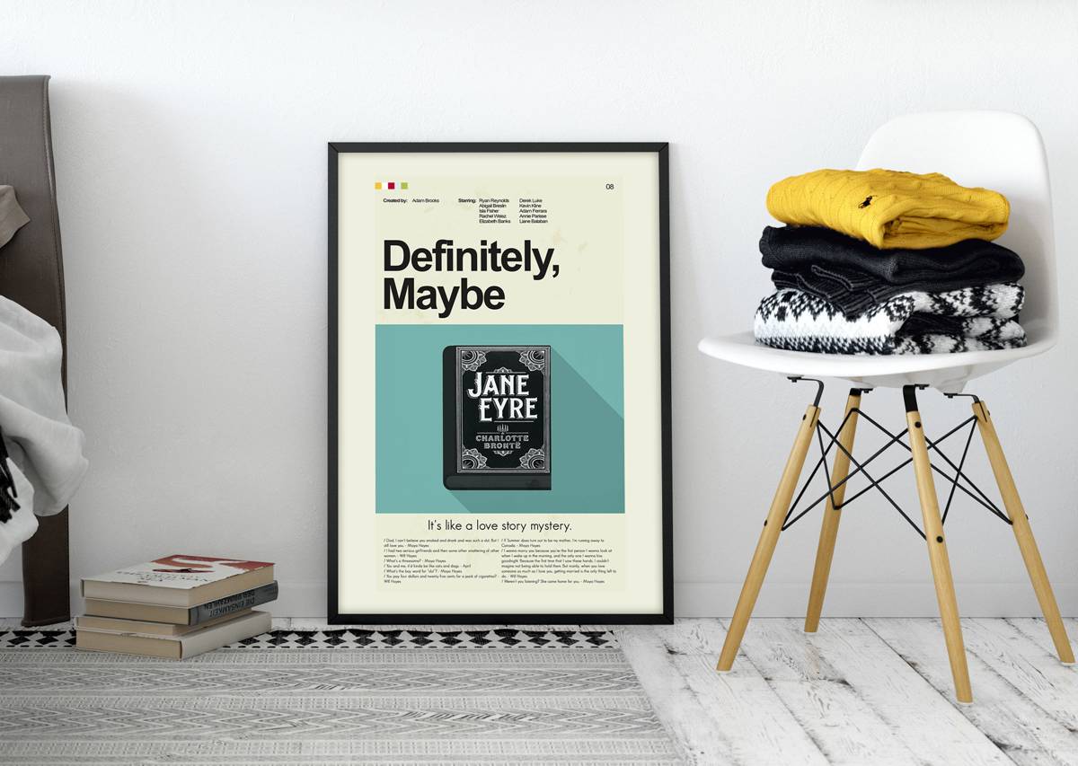Definitely, Maybe Mid-Century Modern Inspired Print - Poster | Canvas Wall Art Print