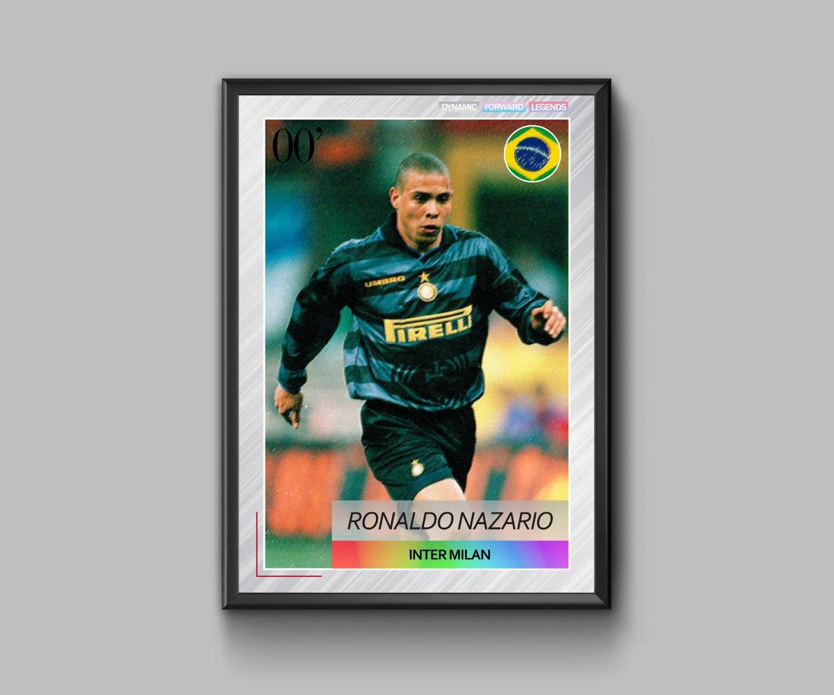 Ronaldo Nazario Classic Card Panini Style - Poster | Canvas Wall Art Print