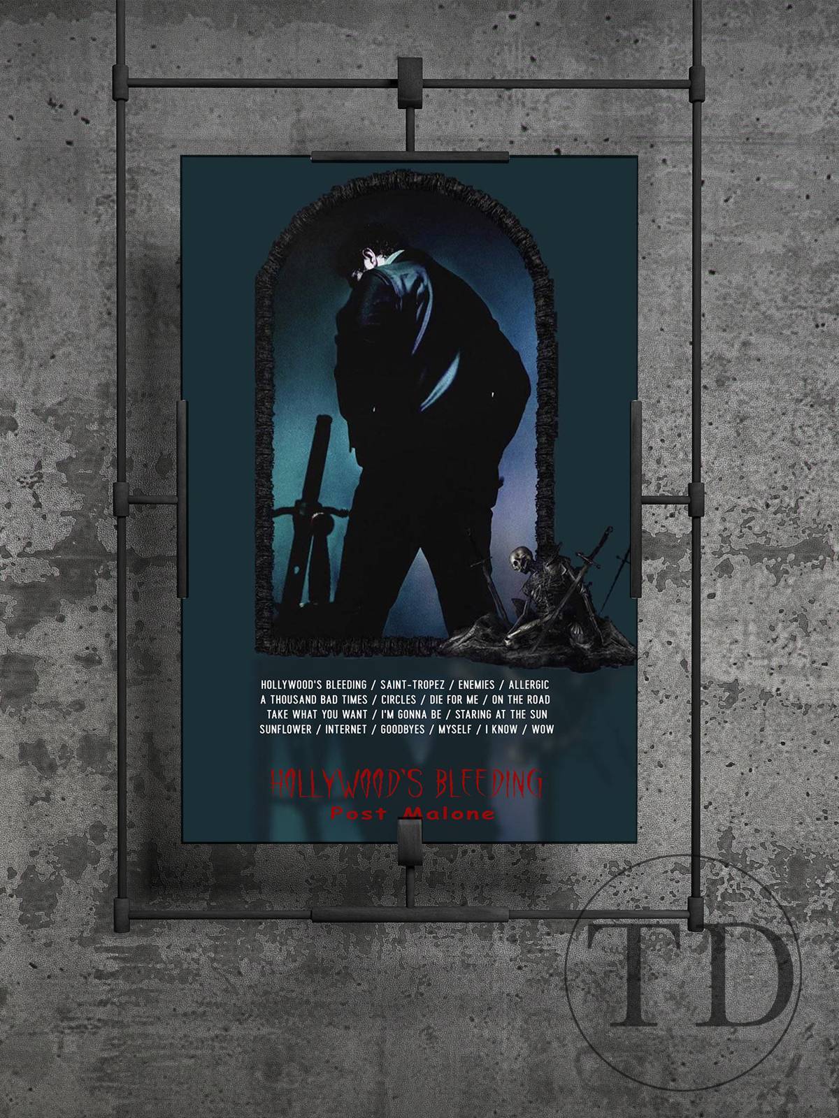 Post Malone - Hollywood'S Bleeding Album, Art, Wall Art, Post Malone - Poster | Canvas Wall Art Print
