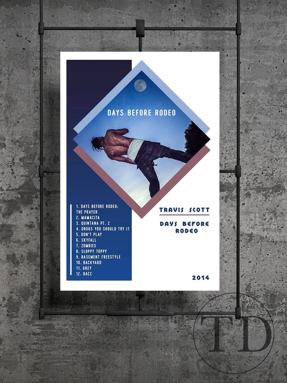 Travis Scott - Days Before Rodeo Album, Wall Art, Travis Scott - Poster | Canvas Wall Art Print