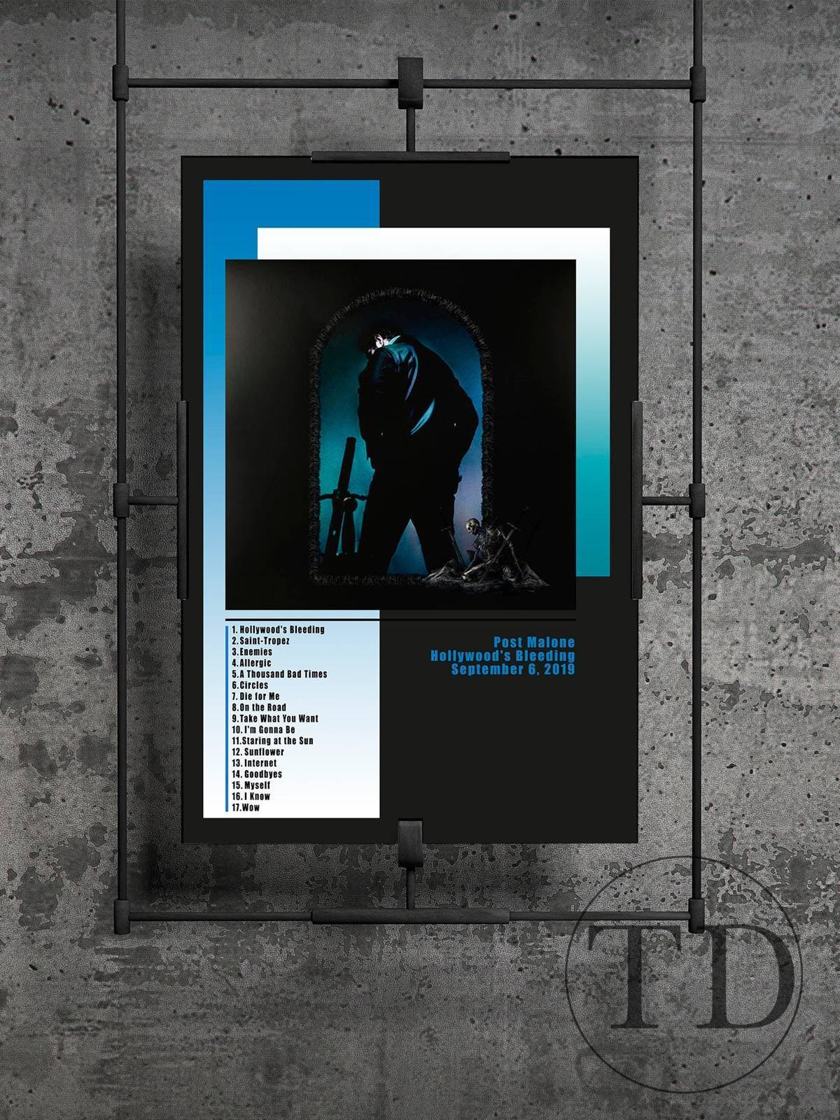 Post Malone - Hollywood'S Bleeding Album, Wall Art - Poster | Canvas Wall Art Print