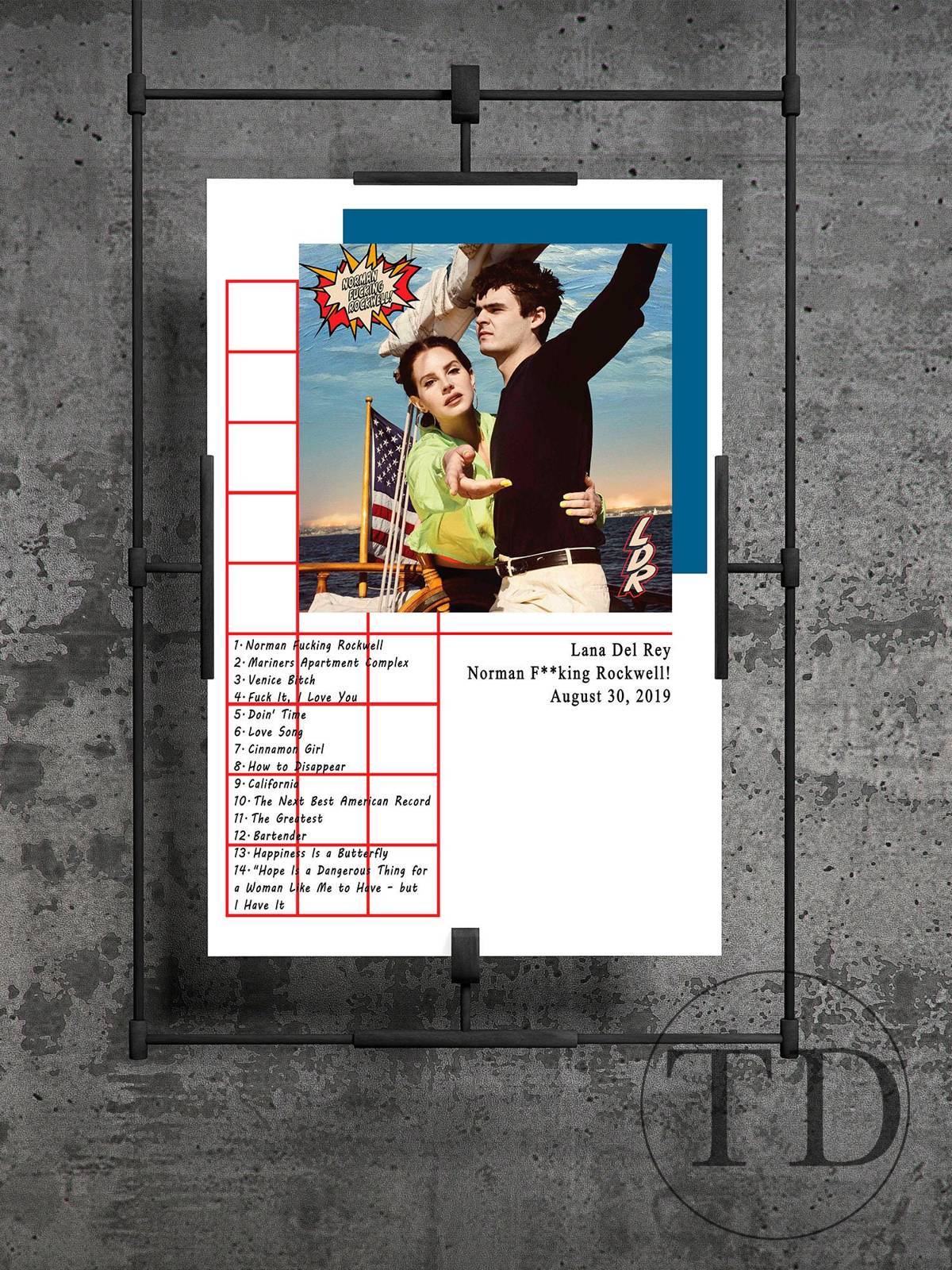 Lana Del Rey - Norman Rockwell Album, Wall Art - Poster | Canvas Wall Art Print