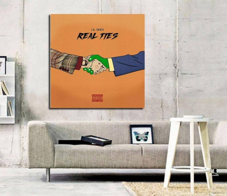 Lil Skies Real Ties Lyrics Album Art Print - Poster | Canvas Wall Art Print