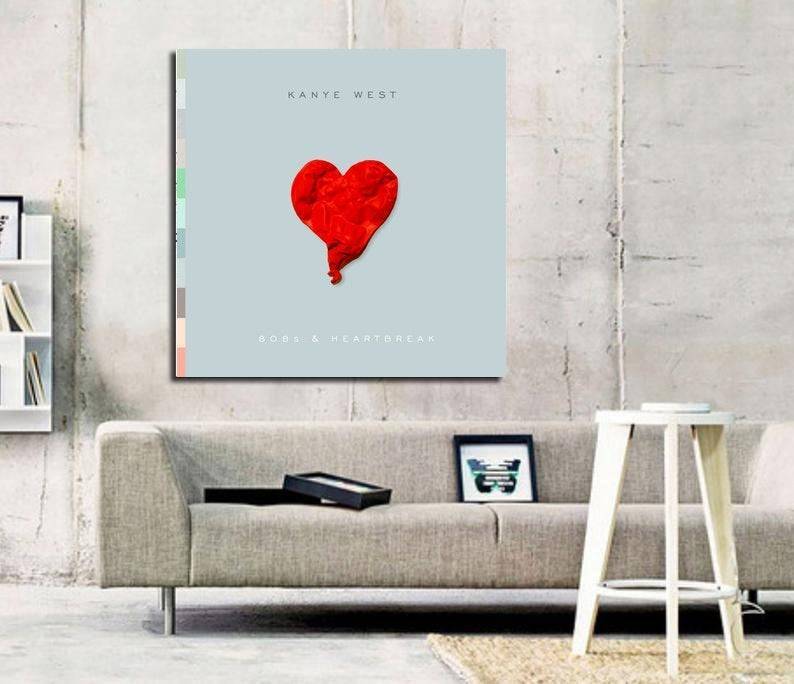 Kanye West 808S &amp;Amp; Heartbreak Album Art Print - Poster | Canvas Wall Art Print