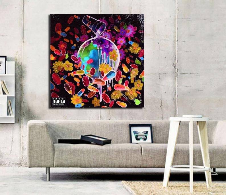Future Juice Wrld Wrld On Drugs Album Art Print - Poster | Canvas Wall Art Print