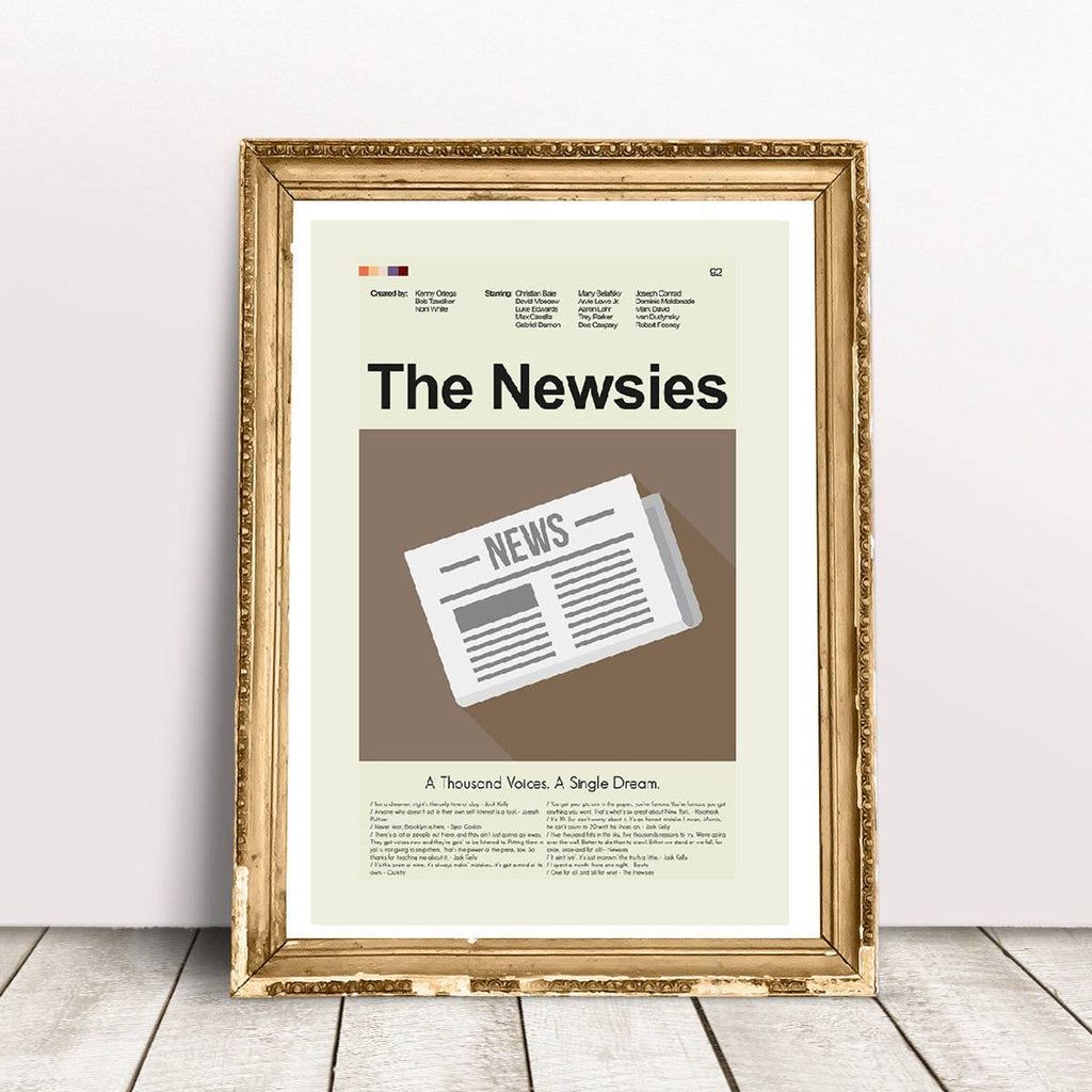 The Newsies Mid-Century Modern Inspired Print - Poster | Canvas Wall Art Print