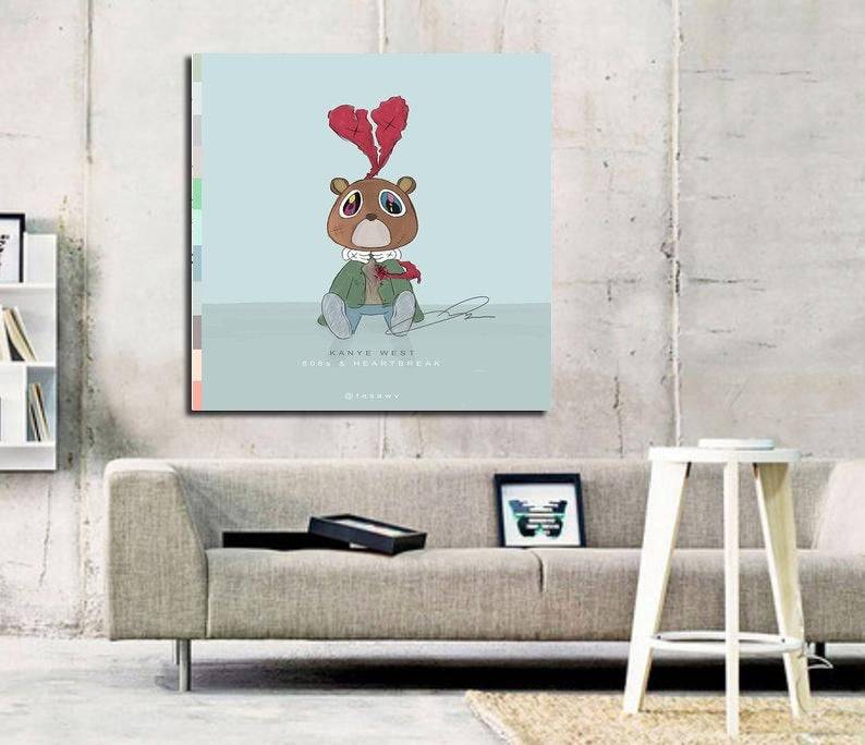 Kanye West 808S And Heartbreak Dropout Bear Album Art Print - Poster | Canvas Wall Art Print