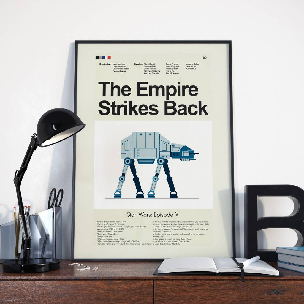 Star Wars: The Empire Strikes Back Mid-Century Modern Inspired Print - Poster | Canvas Wall Art Print
