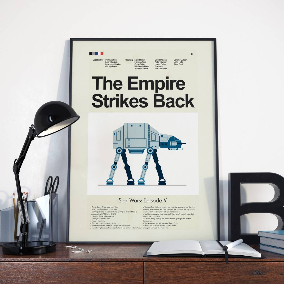 Star Wars: The Empire Strikes Back Mid-Century Modern Inspired Print - Poster | Canvas Wall Art Print