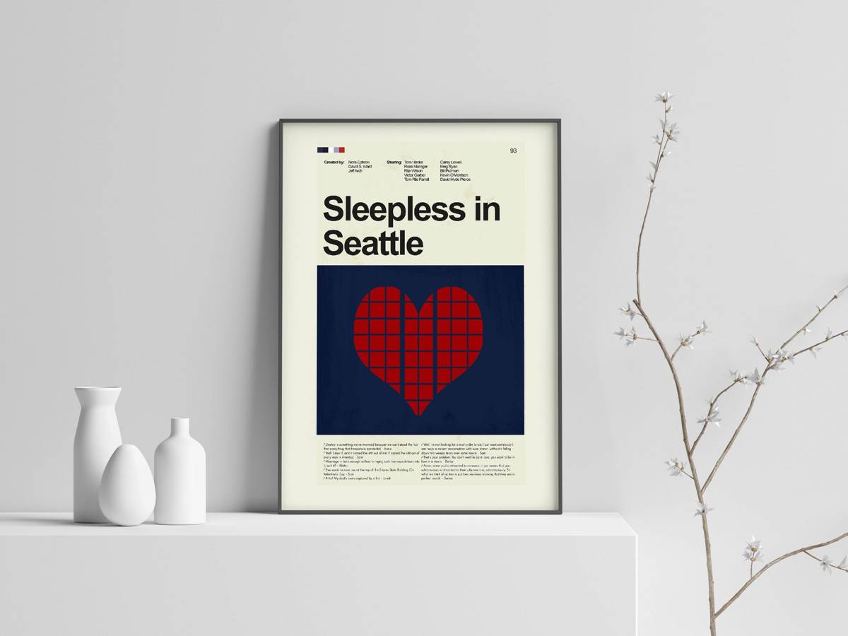 Sleepless In Seattle Mid-Century Modern Inspired Print - Poster | Canvas Wall Art Print