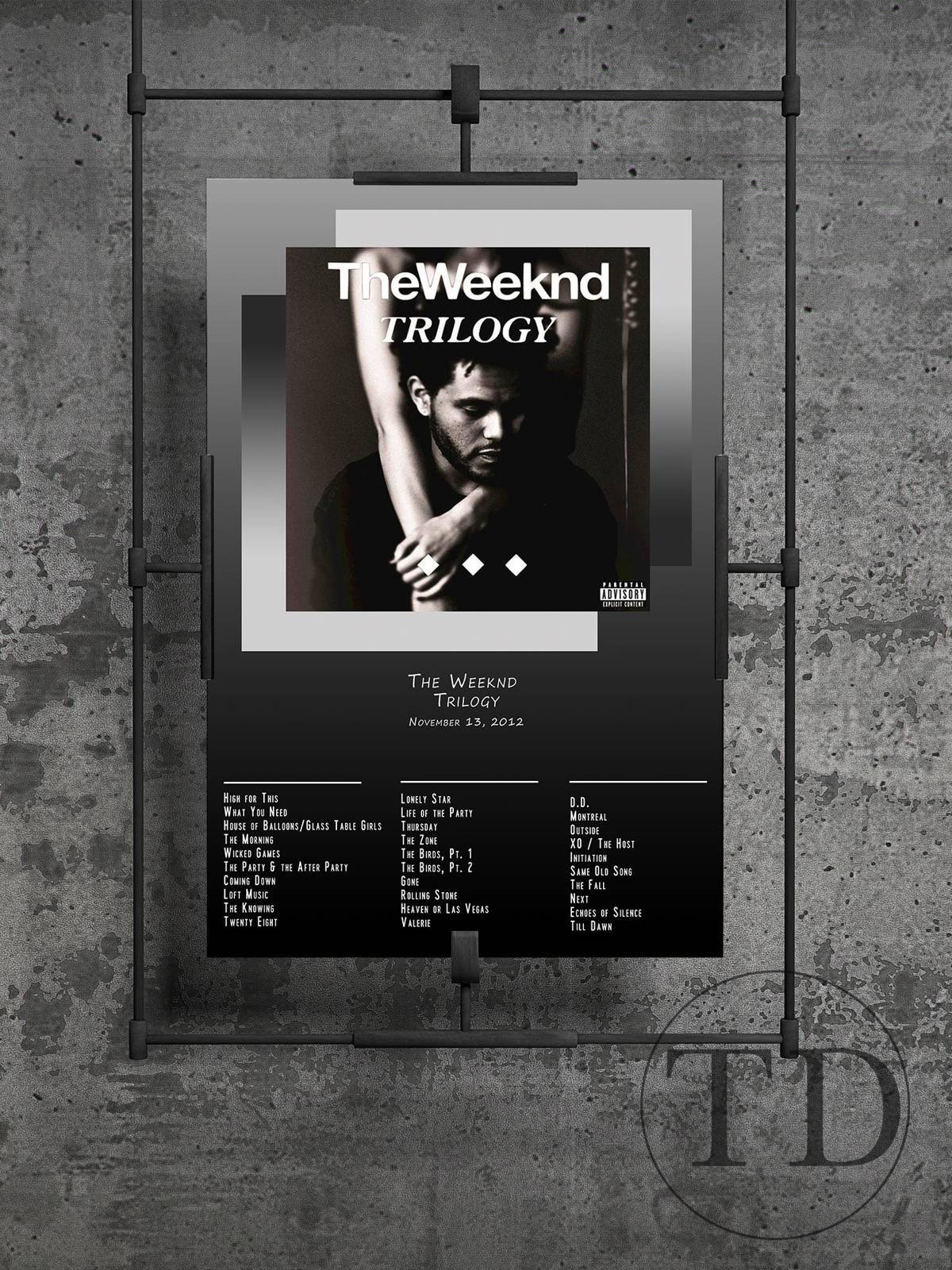 The Weeknd Trilogy Custom Wall Art The Weeknd Custom The Weeknd Art, Trilogy - Poster | Canvas Wall Art Print
