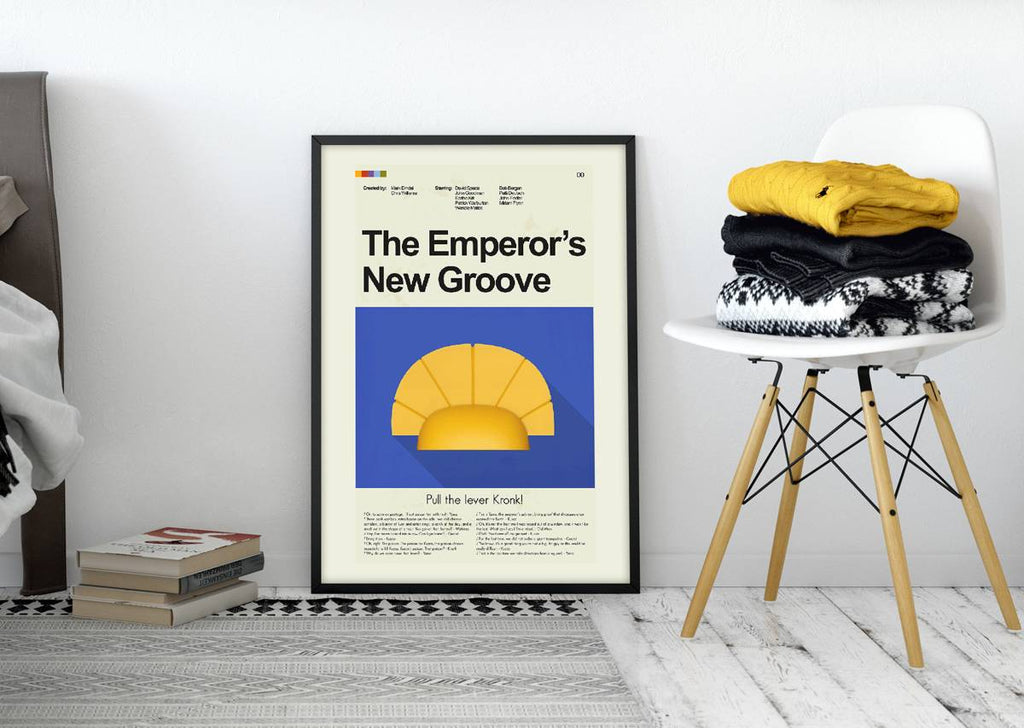 The Emperor'S New Groove Mid-Century Modern Inspired Print - Poster | Canvas Wall Art Print