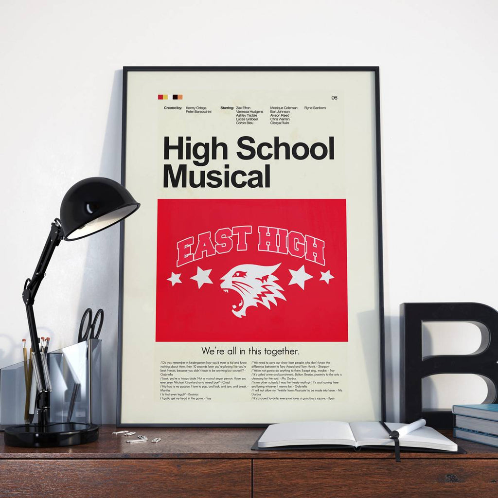High School Musical Mid-Century Modern Inspired Print - Poster | Canvas Wall Art Print