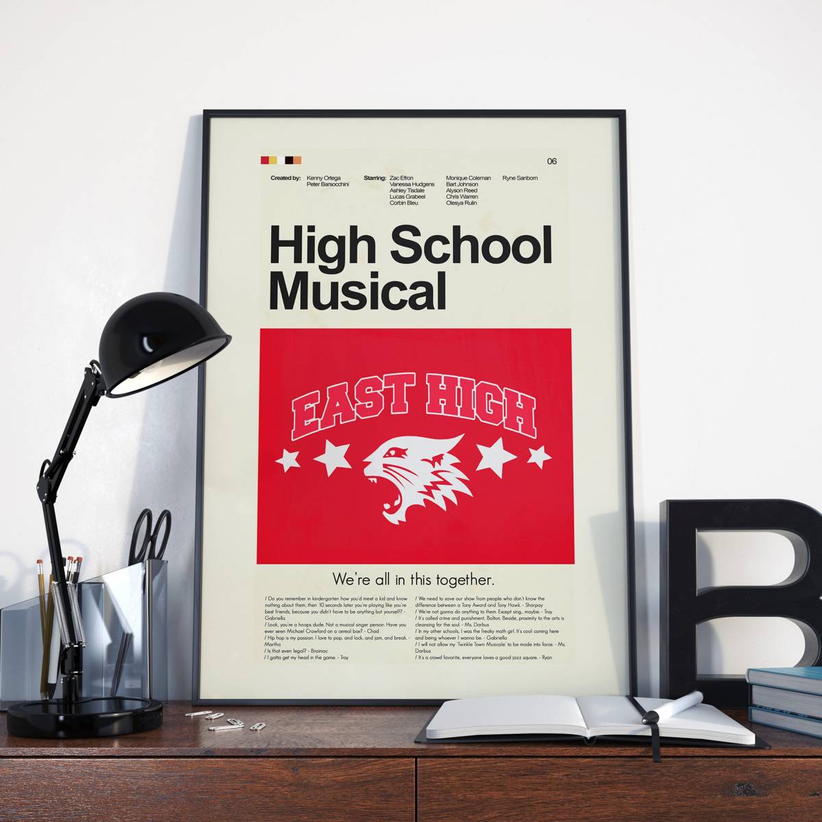 High School Musical Mid-Century Modern Inspired Print - Poster | Canvas Wall Art Print