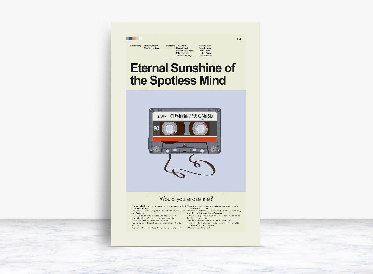 Eternal Sunshine Of The Spotless Mind Mid-Century Modern Inspired Print - Poster | Canvas Wall Art Print