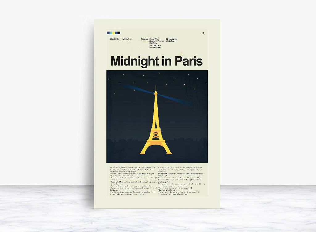 Midnight In Paris Mid-Century Modern Inspired Print - Poster | Canvas Wall Art Print
