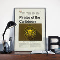 Pirates Of The Caribbean: The Curse Of The Black Pearl Mid-Century Modern Inspired Print - Poster | Canvas Wall Art Print