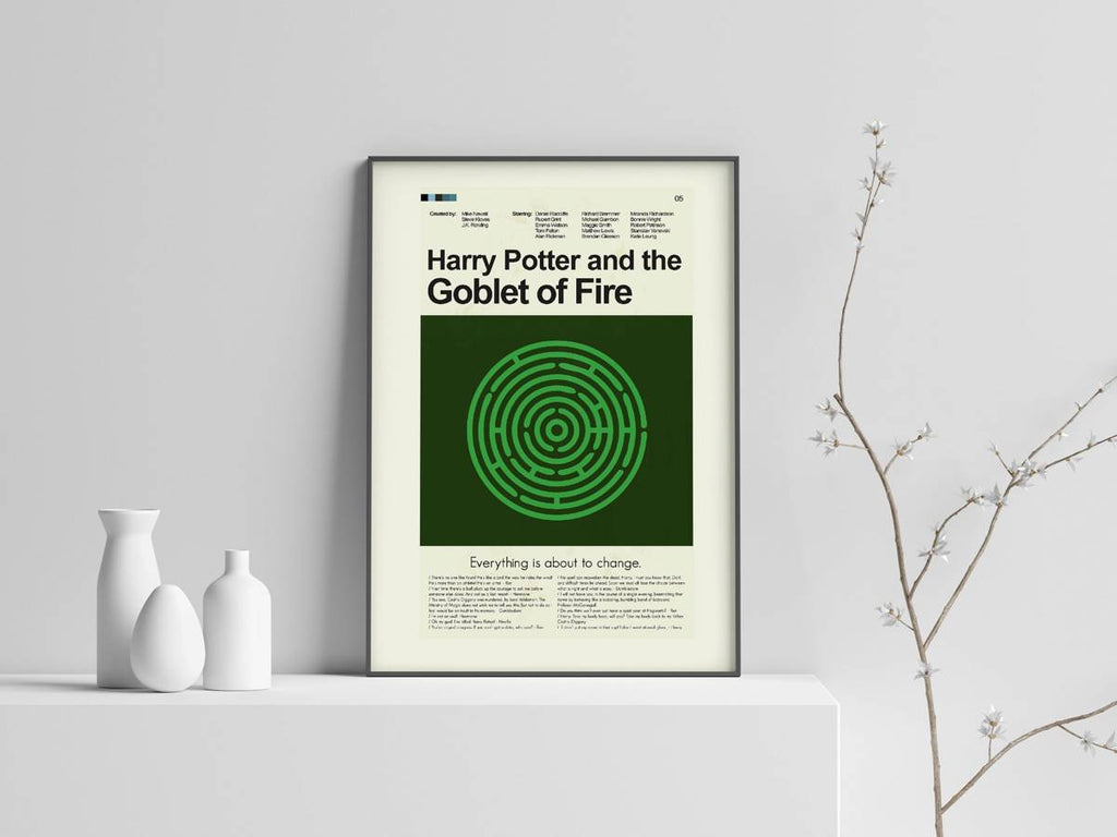 Harry Potter And The Goblet Of Fire Mid-Century Modern Inspired Print - Poster | Canvas Wall Art Print