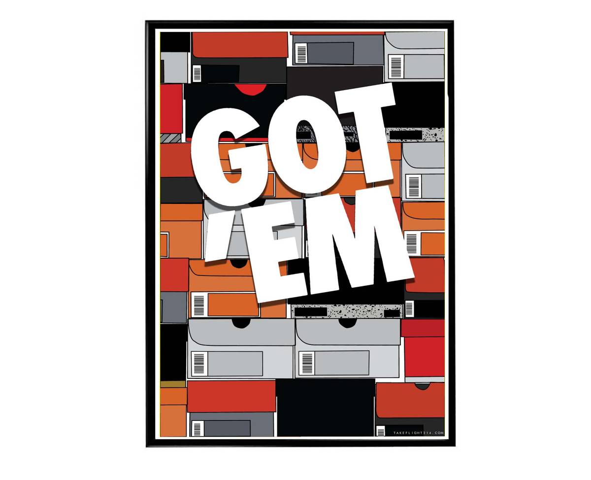 Got Em Sneaker Wall Poster, Hypebeast Poster, Kicks Poster, Urban Art, Graffiti Wall Art, Streetwear Posters, Sneaker Wall Art - Poster | Canvas Wall Art Print