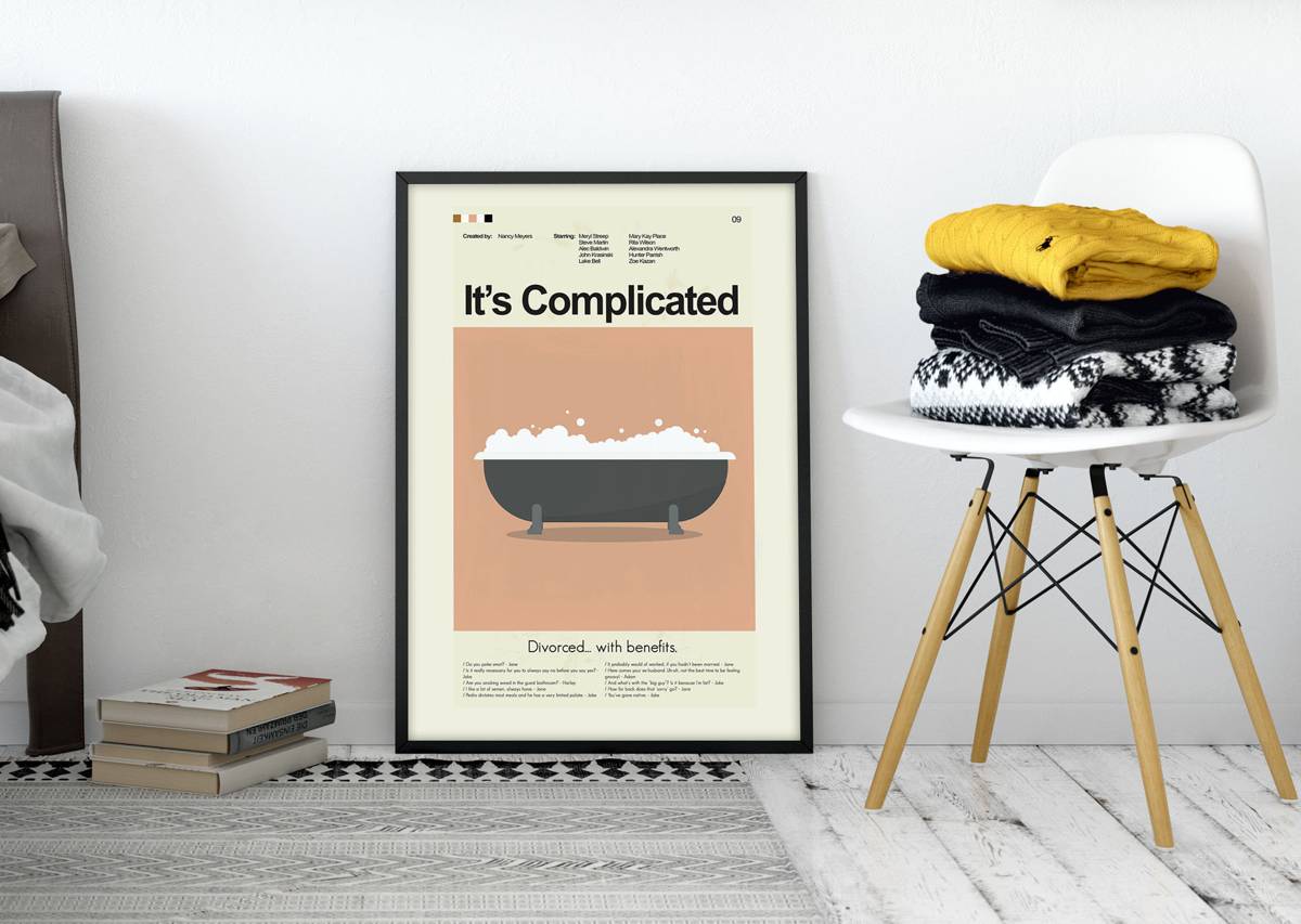 It'S Complicated Mid-Century Modern Inspired Print - Poster | Canvas Wall Art Print