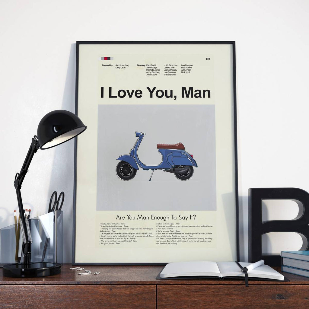 I Love You, Man Mid-Century Modern Inspired Print - Poster | Canvas Wall Art Print