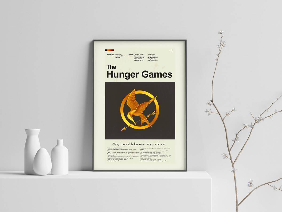 The Hunger Games Mind Mid-Century Modern Inspired Print - Poster | Canvas Wall Art Print