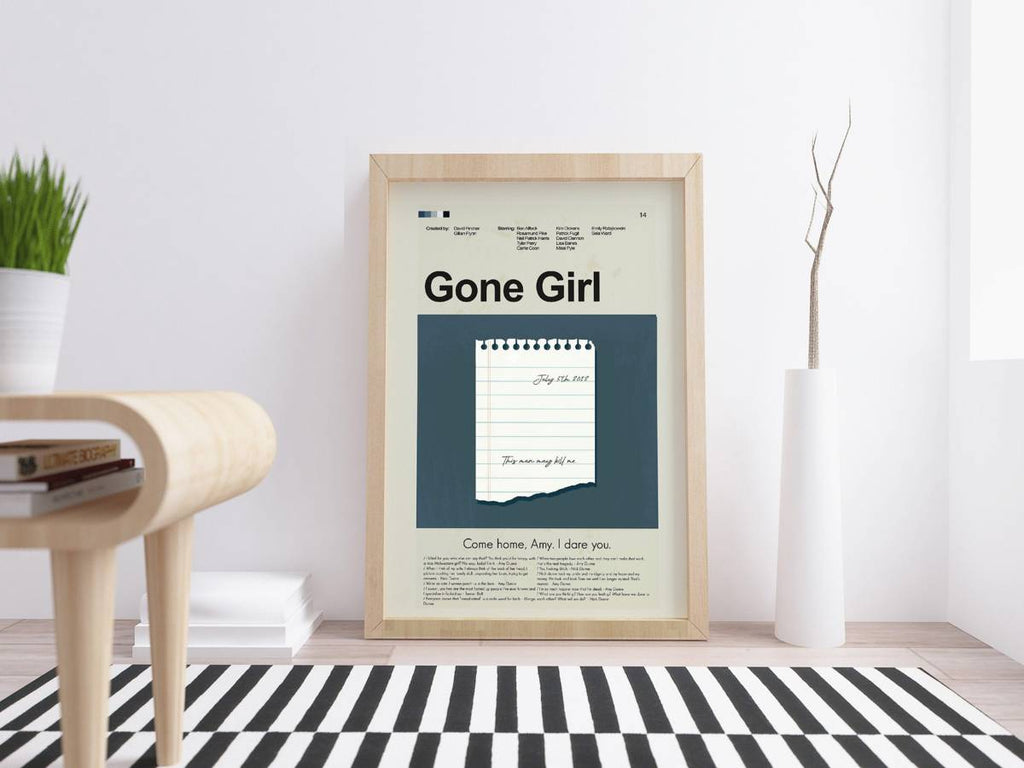 Gone Girl Mind Mid-Century Modern Inspired Print - Poster | Canvas Wall Art Print