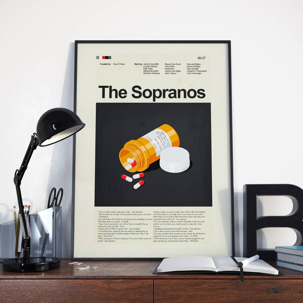 The Sopranos Mid-Century Modern Inspired Print - Poster | Canvas Wall Art Print