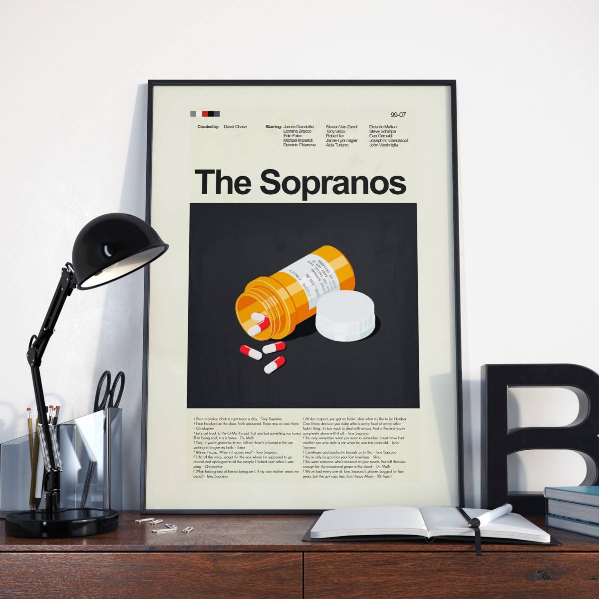 The Sopranos Mid-Century Modern Inspired Print - Poster | Canvas Wall Art Print