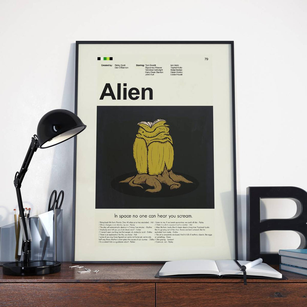 Alien Mid-Century Modern Inspired Print - Poster | Canvas Wall Art Print