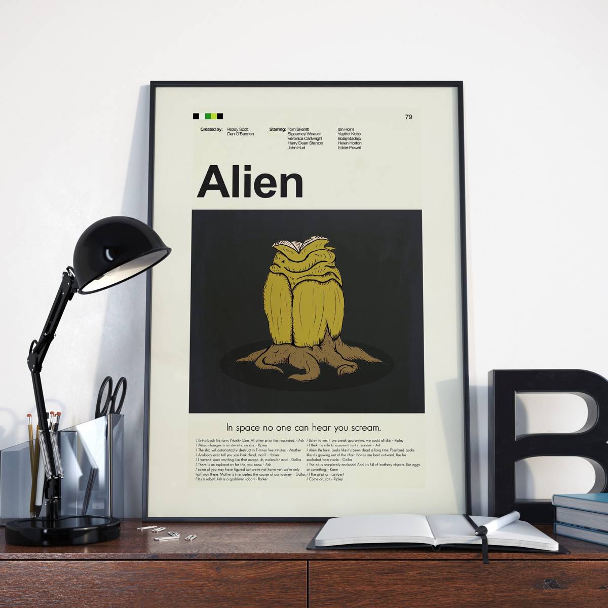 Alien Mid-Century Modern Inspired Print - Poster | Canvas Wall Art Print