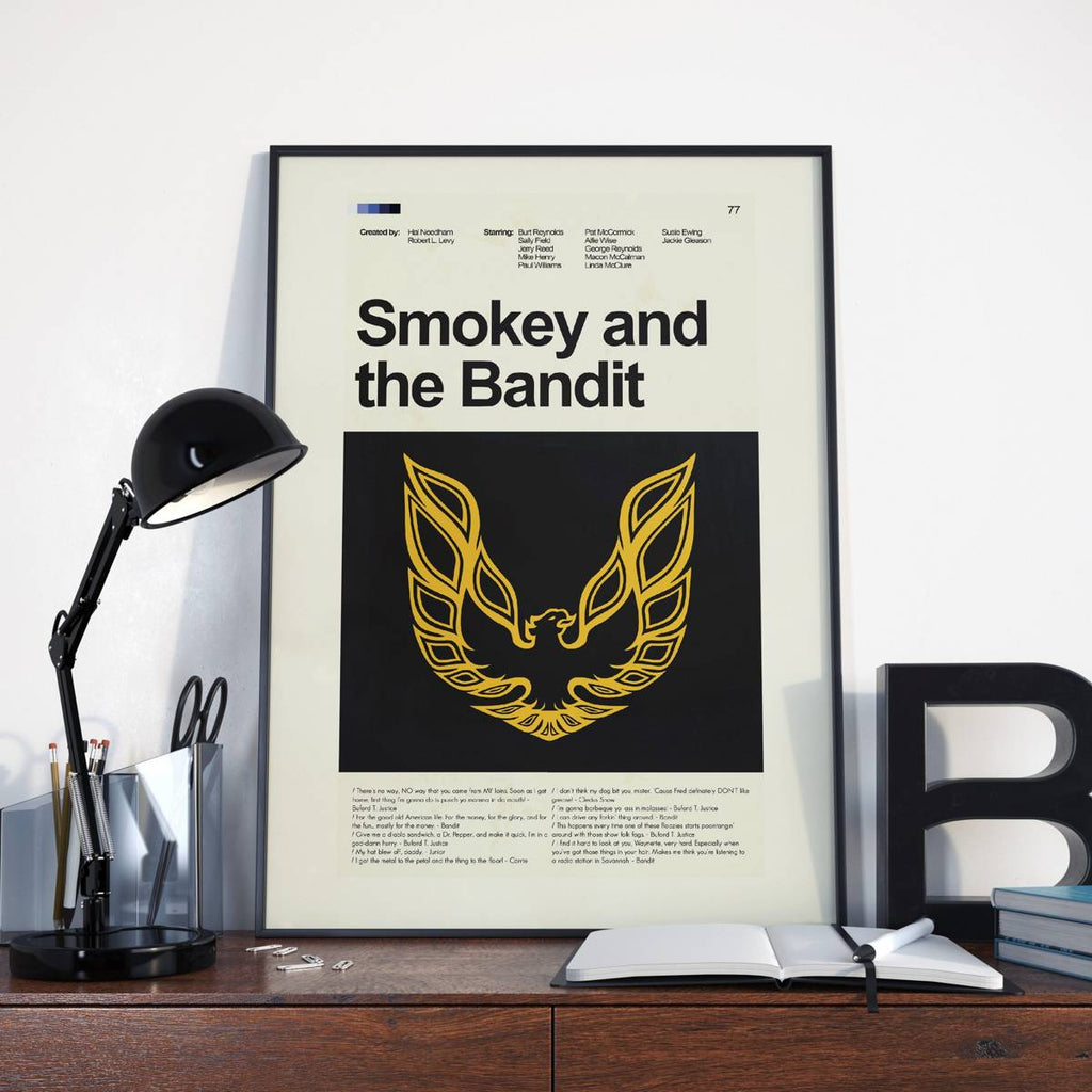 Smokey And The Bandit Mid-Century Modern Inspired Print - Poster | Canvas Wall Art Print