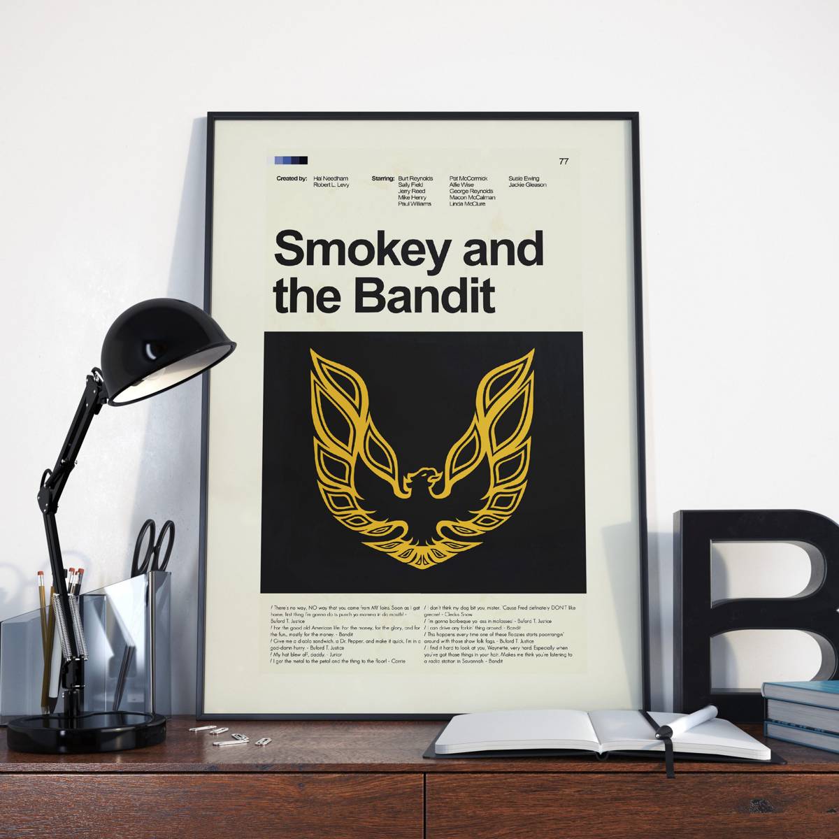 Smokey And The Bandit Mid-Century Modern Inspired Print - Poster | Canvas Wall Art Print